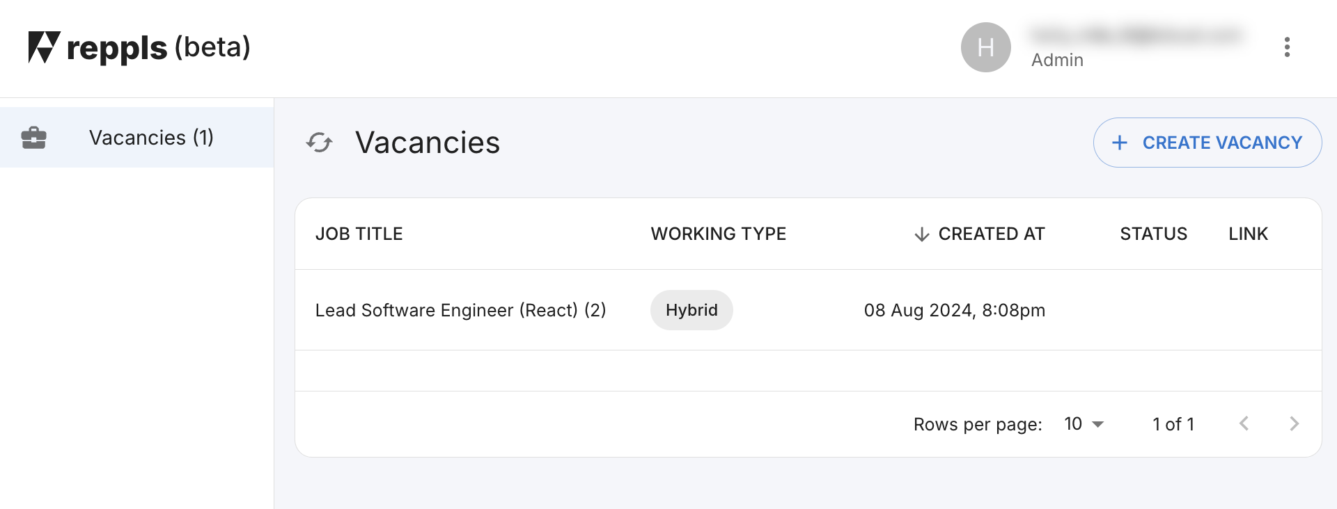 Vacancy Management Dashboard